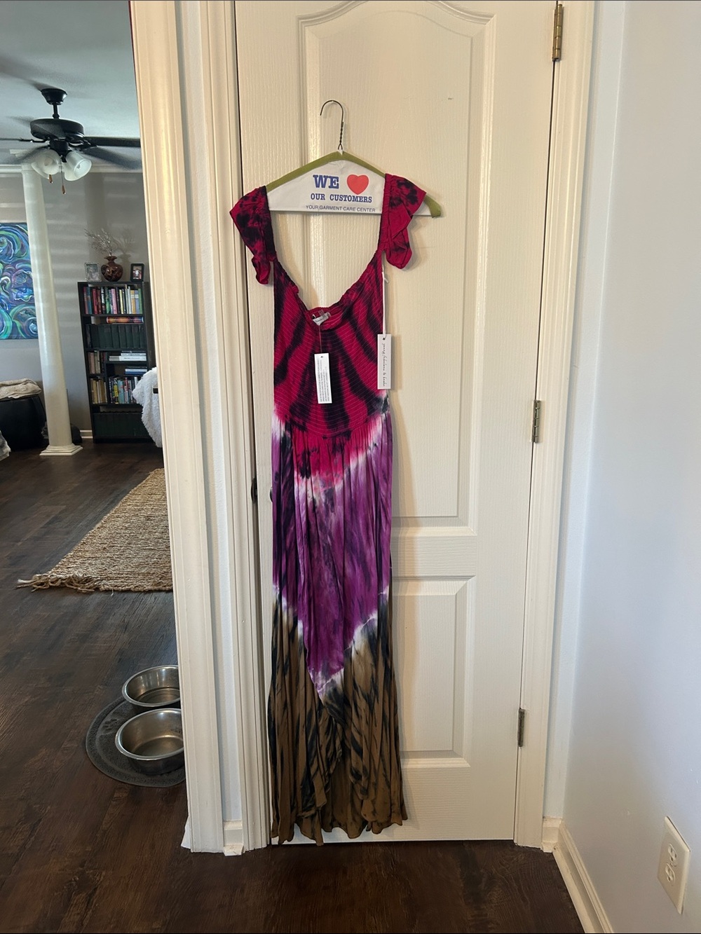 NWT YFB Pink Purple Brown Tie-Dye Maxi Dress